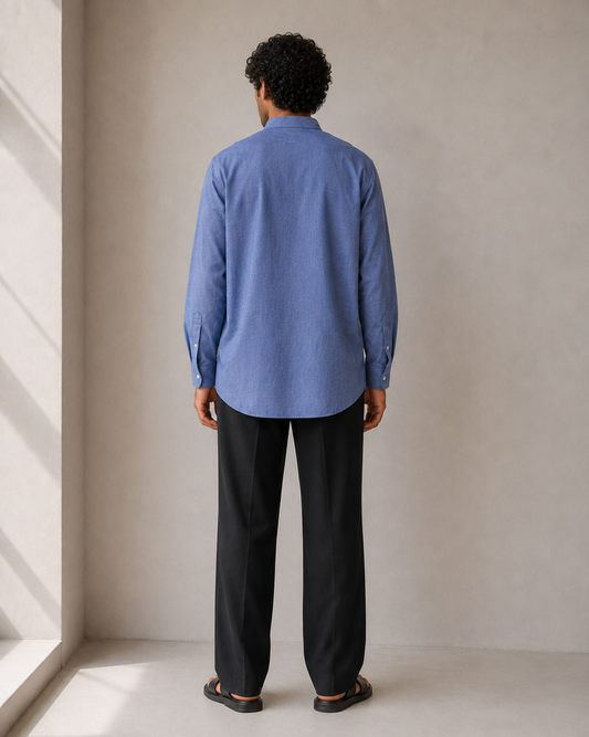 Blue Short Mandarin Collar Kurta