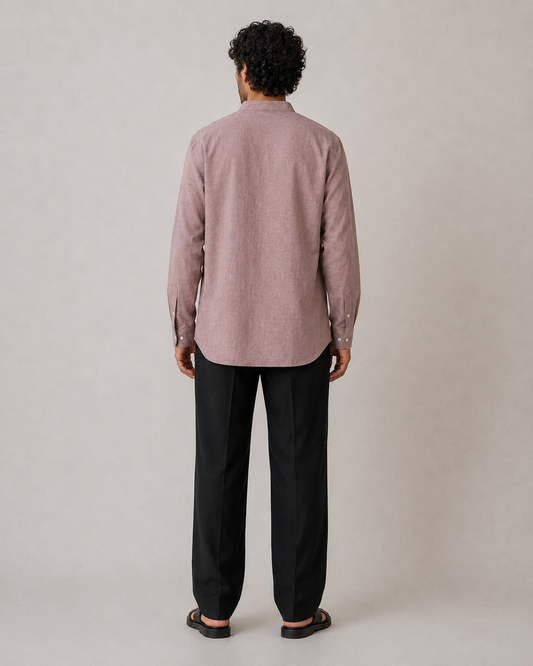Dusky Mauve Short Mandarin Collar Kurta