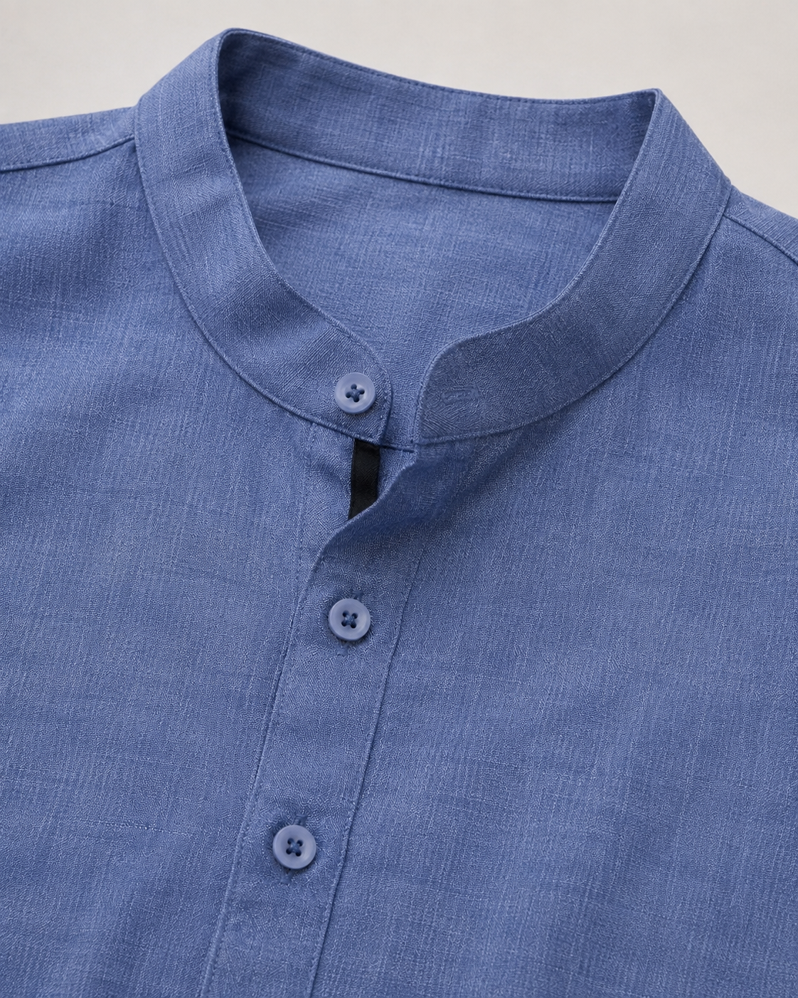 Blue Short Mandarin Collar Kurta