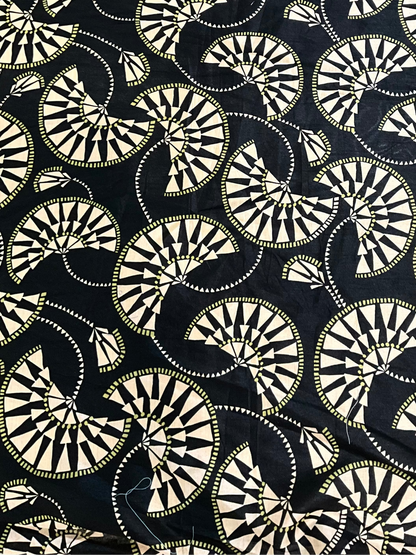Black Geometric Printed Silk Short Kurta